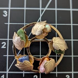 Sarah Coventry Gold and Green Vintage Brooch